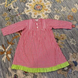 Red Beans Girls 4T Red Green Gingham dress long sleeve
